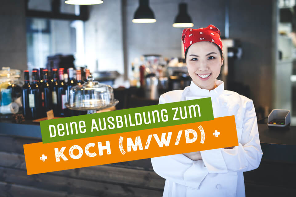 Frau als Vertreterin für Ausbildung zur Köchin